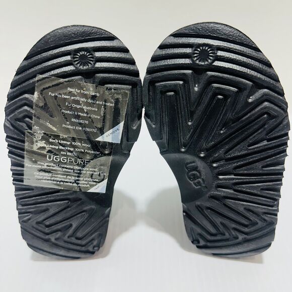 UGG Bailey Button II Toddler Size US 7 Snow Boots Black Suede Wool Lined - Picture 9 of 14